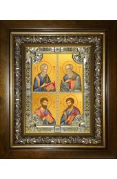 Икона Матфей, Иоанн, Марк и Лука святые апостолы и евангелисты, 18x24 см, со стразами, в деревянном киоте, арт вк-3510