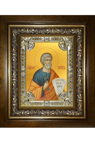 Икона Петр апостол, 18x24 см, со стразами, в деревянном киоте, арт вк-3513