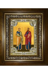 Икона Петр и Павел апостолы, 18x24 см, со стразами, в деревянном киоте, арт вк-3515