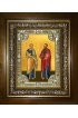 Икона Петр и Павел апостолы, 18x24 см, со стразами, в деревянном киоте, арт вк-3515