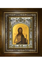 Икона Иоанн Креститель, 14x18 см, в деревянном киоте 20х24 см, арт вк-3549