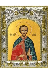 Икона Авраамий Болгарский 14x18 в серебряном окладе, арт вк-3562