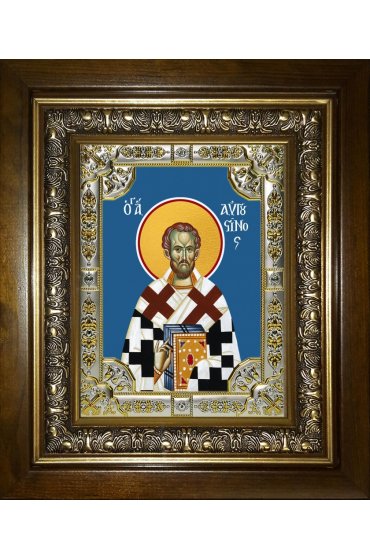 Икона Августин блаженный, 18x24 см, со стразами, в деревянном киоте, арт вк-3578