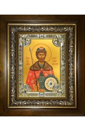 Икона Александр Невский, 18x24 см, со стразами, в деревянном киоте, арт вк-3582