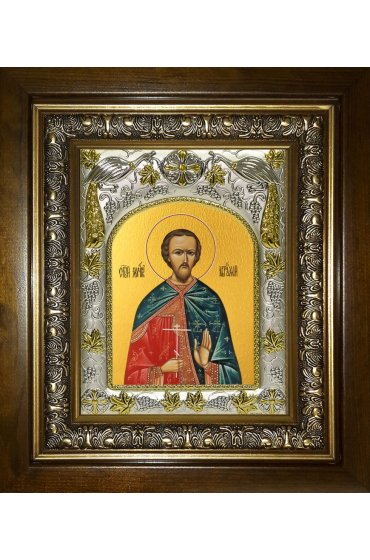 Икона Авраамий Болгарский, 14x18 см, в деревянном киоте 20х24 см, арт вк-3601