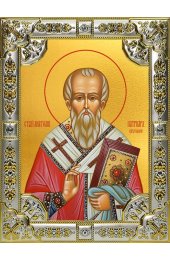 Икона Анатолий Константинопольский серебро 18 х 24 со стразами, арт вк-3625
