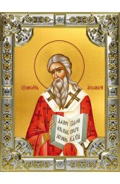 Икона Аполлинарий Равеннский серебро 18 х 24 со стразами, арт вк-3664