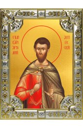 Икона Артемий Антиохийский серебро 18 х 24 со стразами, арт вк-3668