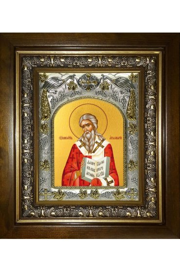 Икона Аполлинарий Равеннский, 14x18 см, в деревянном киоте 20х24 см, арт вк-3676