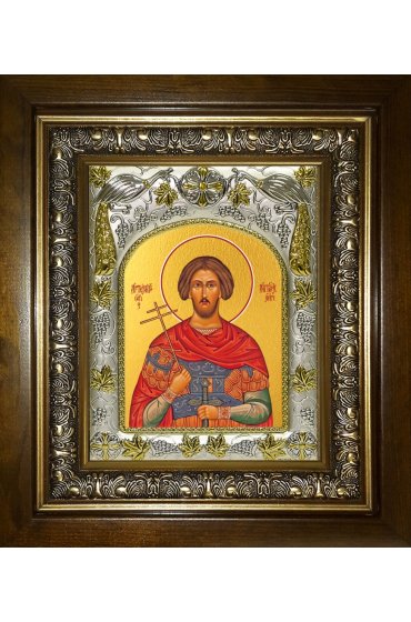 Икона Артемий Антиохийский, 14x18 см, в деревянном киоте 20х24 см, арт вк-3685