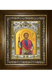 Икона Валентин Доростольский, 14x18 см, в деревянном киоте 20х24 см, арт вк-3692