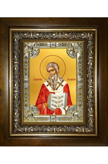 Икона Аполлинарий Равеннский, 18x24 см, со стразами, в деревянном киоте, арт вк-3697