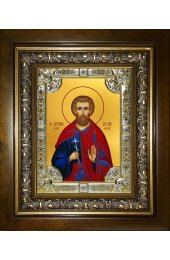 Икона Богдан (Феодот) Адрианопольский, 18x24 см, со стразами, в деревянном киоте, арт вк-3702