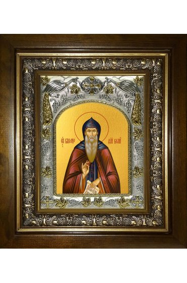 Икона Варсонофий великий, 14x18 см, в деревянном киоте 20х24 см, арт вк-3735