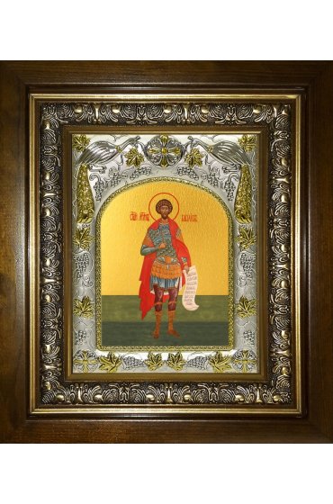 Икона Василиск Команский, 14x18 см, в деревянном киоте 20х24 см, арт вк-3738