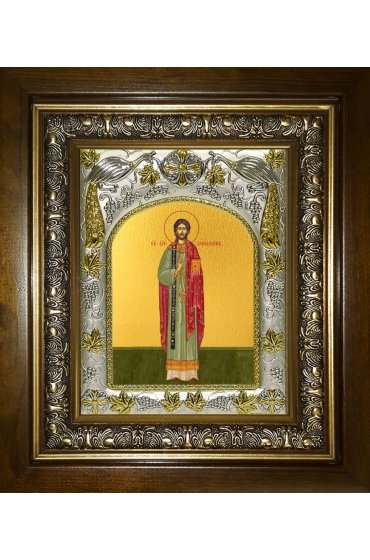 Икона Вениамин Персидский, 14x18 см, в деревянном киоте 20х24 см, арт вк-3739