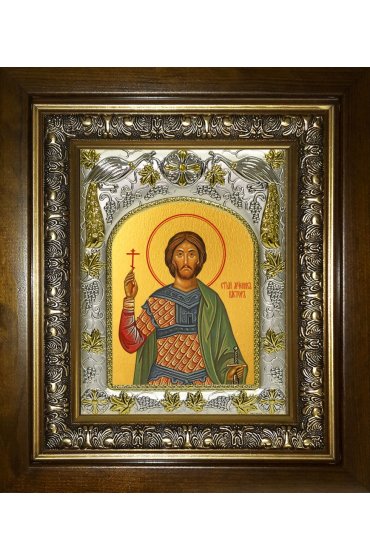 Икона Виктор Никомидийский, 14x18 см, в деревянном киоте 20х24 см, арт вк-3744