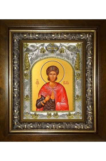 Икона Вит Римский, 14x18 см, в деревянном киоте 20х24 см, арт вк-3746