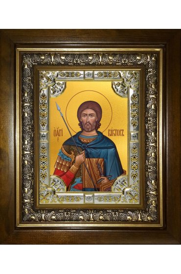 Икона Виктор Никомидийский, 18x24 см, со стразами, в деревянном киоте, арт вк-3757