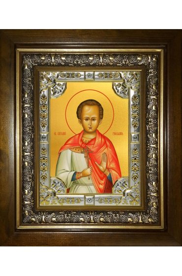 Икона Виталий Римлянин, 18x24 см, со стразами, в деревянном киоте, арт вк-3761