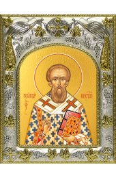 Икона Георгий Константинопольский 14x18 в серебряном окладе, арт вк-3768