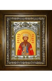 Икона Вячеслав Чешский, 14x18 см, в деревянном киоте 20х24 см, арт вк-3776