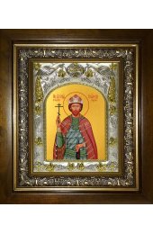 Икона Георгий (Юрий) Владимирский, 14x18 см, в деревянном киоте 20х24 см, арт вк-3780