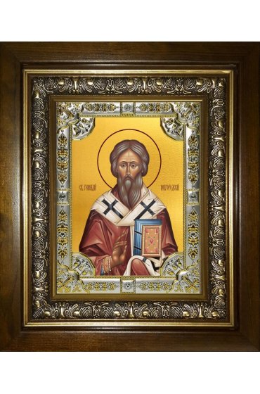 Икона Геннадий архиепископ Новгородский, 18x24 см, со стразами, в деревянном киоте, арт вк-3794
