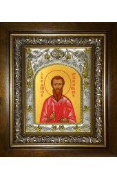 Икона Дмитрий Константинопольский, 14x18 см, в деревянном киоте 20х24 см, арт вк-3855