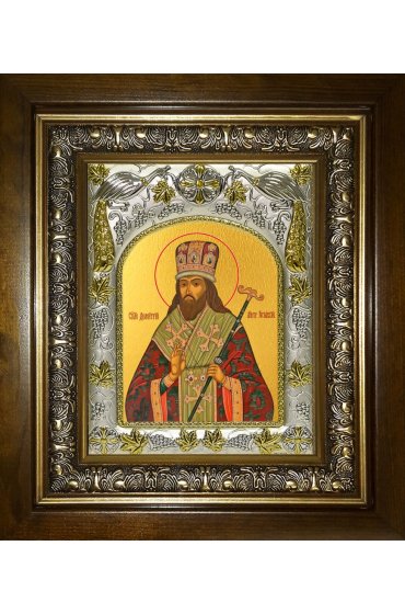 Икона Дмитрий Ростовский, 14x18 см, в деревянном киоте 20х24 см, арт вк-3857