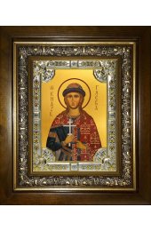 Икона Глеб благоверный князь, 18x24 см, со стразами, в деревянном киоте, арт вк-3864
