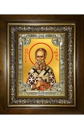 Икона Григорий Богослов, 18x24 см, со стразами, в деревянном киоте, арт вк-3868