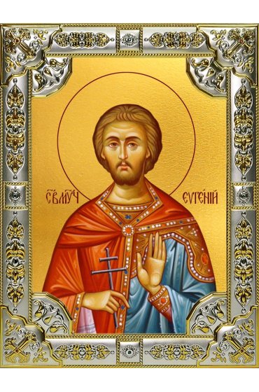 Икона Евгений Севастийский 18 х 24 со стразами, арт вк-3891