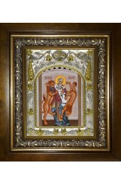 Икона Игнатий Богоносец, 14x18 см, в деревянном киоте 20х24 см, арт вк-3914