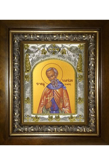 Икона Иларион Пеликитский, 14x18 см, в деревянном киоте 20х24 см, арт вк-3916