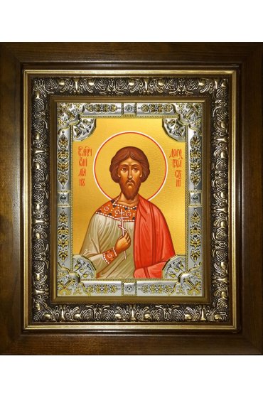 Икона Емилиан Доростольский, 18x24 см, со стразами, в деревянном киоте, арт вк-3921