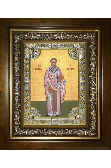 Икона Игнатий Богоносец, 18x24 см, со стразами, в деревянном киоте, арт вк-3928