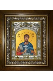 Икона Иоанн (Иван) Воин, 14x18 см, в деревянном киоте 20х24 см, арт вк-3965