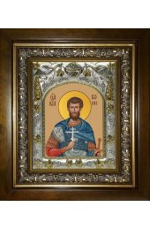 Икона Иоанн (Иван) Воин, 14x18 см, в деревянном киоте 20х24 см, арт вк-3966