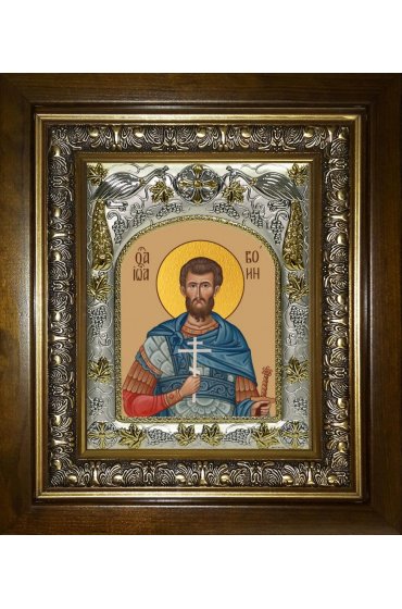 Икона Иоанн (Иван) Воин, 14x18 см, в деревянном киоте 20х24 см, арт вк-3966