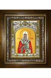 Икона Иона Новгородский, 14x18 см, в деревянном киоте 20х24 см, арт вк-3975