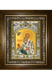 Икона Иулиан Кеноманийский, 14x18 см, в деревянном киоте 20х24 см, арт вк-3982
