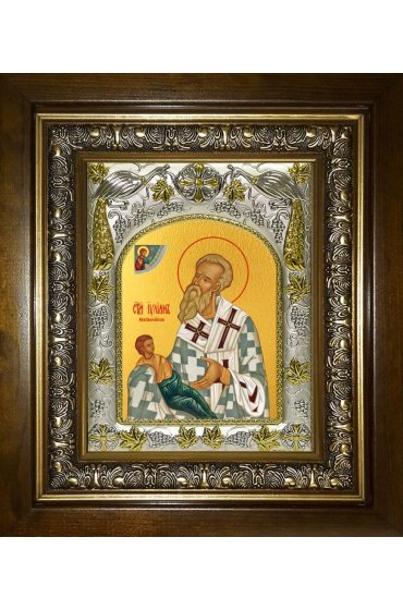 Икона Иулиан Кеноманийский, 14x18 см, в деревянном киоте 20х24 см, арт вк-3982