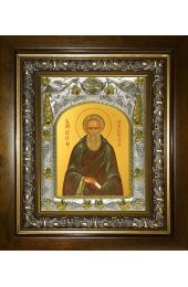 Икона Кирилл Белоезерский, 14x18 см, в деревянном киоте 20х24 см, арт вк-4013