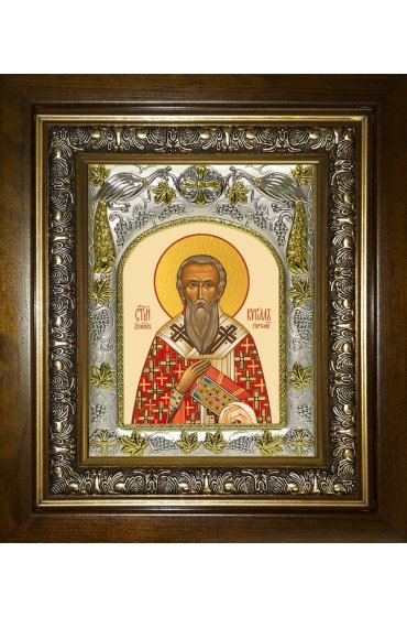 Икона Кирилл Гортинский, 14x18 см, в деревянном киоте 20х24 см, арт вк-4014