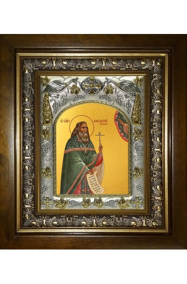 Икона Константин Богородский, 14x18 см, в деревянном киоте 20х24 см, арт вк-4019