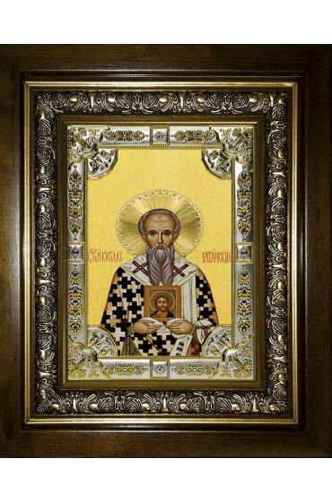 Икона Кирилл Катанский, 18x24 см, со стразами, в деревянном киоте, арт вк-4026