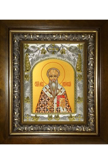 Икона Лев Катанский, 14x18 см, в деревянном киоте 20х24 см, арт вк-4043