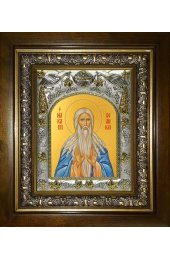 Икона Макарий (Макар) Великий, 14x18 см, в деревянном киоте 20х24 см, арт вк-4085