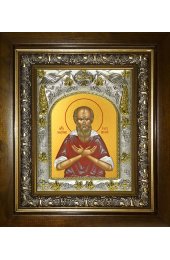 Икона Максим Тотемский, Христа ради юродивый, 14x18 см, в деревянном киоте 20х24 см, арт вк-4100